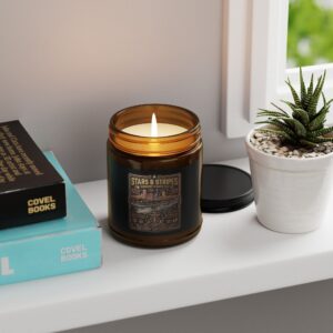 Stars & Stripes™ Heritage Soy Candle | Amber Jar Patriotic Decor | Seasonal Home & Honor Scent