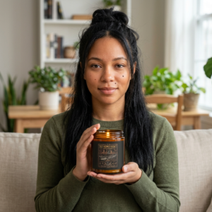 Homefront 757™ Signature Soy Candle | 11oz Premium Amber Jar | Cozy Spice & Creamy Vanilla