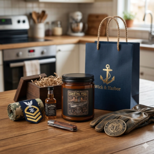 Coastal Vigil™ Luxury Soy Candle | Amber Glass Shipyard Decor | Sea Breeze & Driftwood