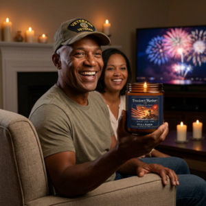 Patriotic Freedom's Harbor Candle Set — Ocean Breeze, Cedar & Vanilla Jar with Matches & Wick Trimmer