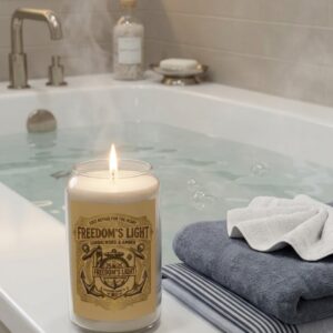 Freedom's Light™ Premium Soy Candle | Large 13.75 oz Amber Jar | Rich Sandalwood & Amber Scent